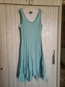 Aqua Striped Tank Dress