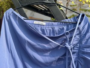 Blue Wrap Skirt with waist tie up details.