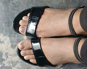 Black Ankle Strap Wedge Sandals