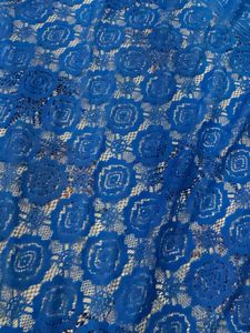 Cobalt Blue Floral Lace Fabric