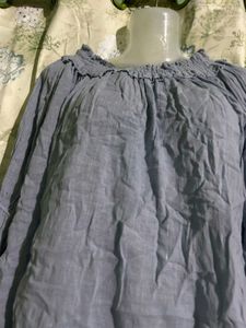 Blue Off-Shoulder Blouse