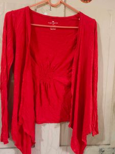 Red Cardigan or Shrug Plus Freebie