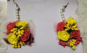 One Time Wear Haldi Function Flower Set