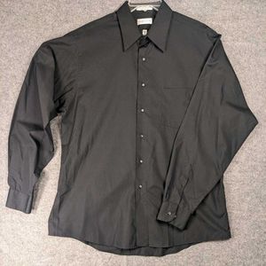 Van Heusen Men's Black Long Sleeve Dress Shirt