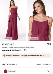 Elegant  Burgundy Azazie Dress (A4)