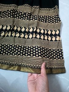 Black Paisley Print Skirt