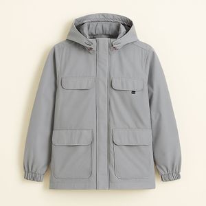 Stylish Grey Hooded Jacket