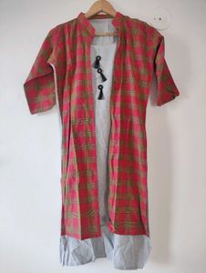 3/4th Sleeves Kurta For Women, Grey