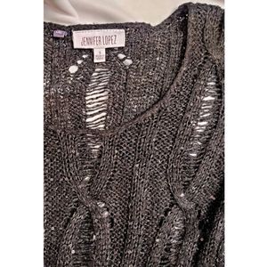 Jennifer Lopez Black Knitted Top with Sequins
