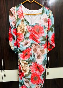Sexy Ruched Floral Dress