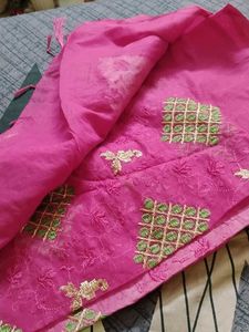 Pink Embroidered Saree