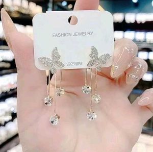 Sparkling Butterfly Dangle Earrings