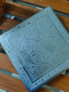 Embossed Silver cover Pooja Chowki