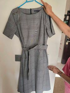 Gray Plaid Dress
