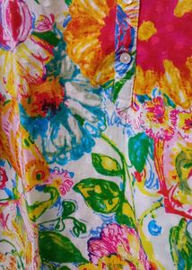 Multi Colour Floral Cotton Kurta