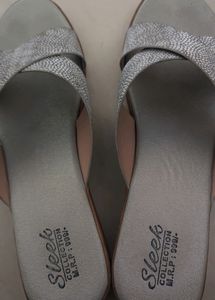 Size 39 Party Wear Silver Sandle