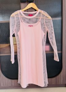 Baby Pink Net Dress