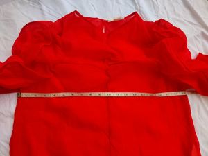 🎀SELL🎀H&amp;M Georgette Red Top NEW WITHOUT TAG
