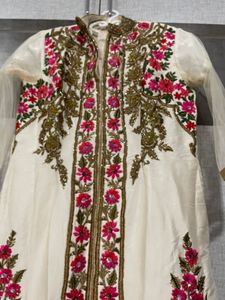 Ivory Dress Wid Multi Handwork
