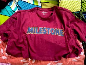 pure cotton maroon t-shirt for women