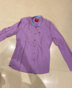 Purple Long Sleeve Button-Down Shirt