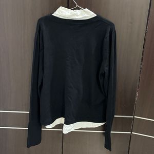 Black Cardigan with White Shirt
