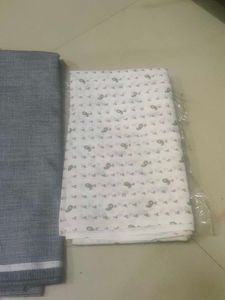 Fabric Bundle: Grey Check &amp; Patterned White