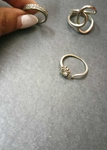 Jewelry Lot: Set Of 6 Earrings &amp; 3 Hand Rings