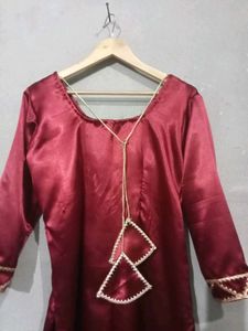 Marron Satin Salwar Suit