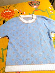 Korean Vintage Style Patterned Knit Top