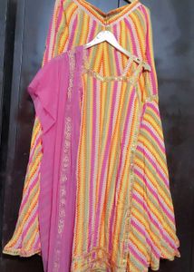 Multi Striped Printed Sharara Suit for 36 Bust