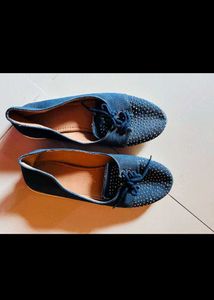 Blue studded flats