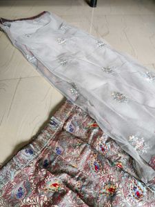 Elegant Silver Lehenga Choli Set