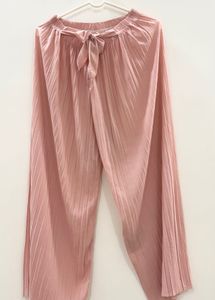 Pink Pleated Palazzo Pants