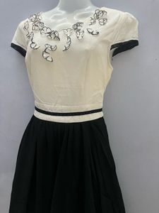 Korean Black Designer Flared One Piece