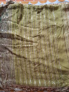 Olive GREEN BEAUTIFUL PARTYWEAR SAREE