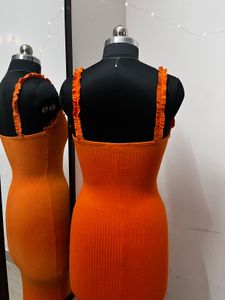 Zara Orange Midi Dress