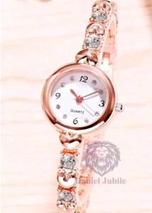 Elegant Rose Gold Heart &amp; Crystal Watch