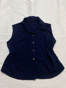 Navy Blue Sleeveless Top Bust 36