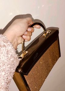 Gold &amp; Brown Clutch