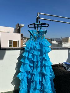 Turquoise Ruffle Gown