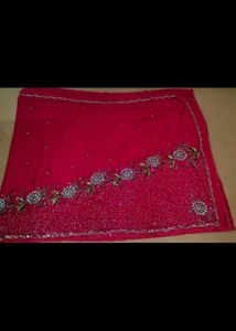 Rose Colour Heavy Hand worked Saree