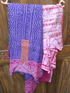 BrandNew Purple Pink BandhejSalwar Suit