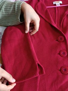 Talbots Red Button-Down Blazer