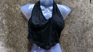 I. Black Halter Top