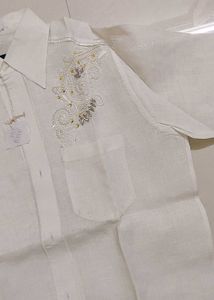 White Semi Transparent Shirt With Zari Work