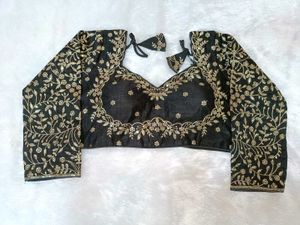 Embroidered Black Full Sleeves Blouse