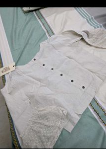 Bombay paisley top kurti And white jeans Set