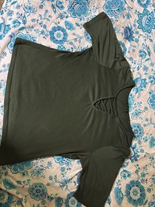 DressBerry Green Criss-Cross Neck Top | Stylish &amp;