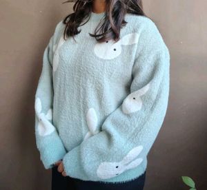 Cute Bunny Print Sweater